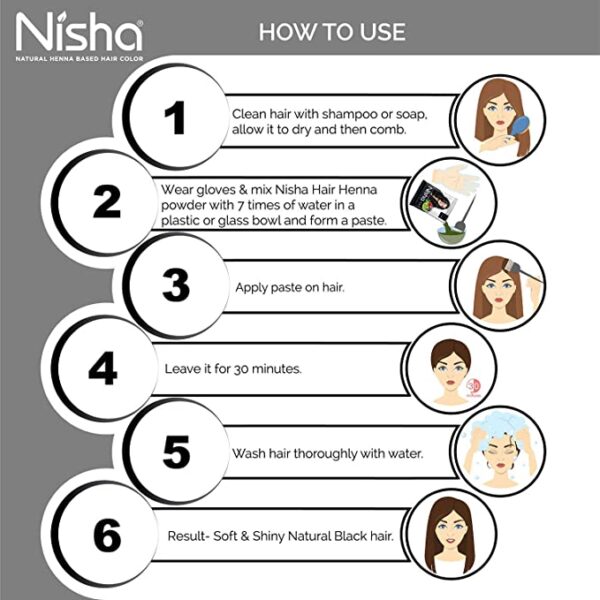 Natural Black Hair Color Dye Henna Based Black Dye 25g (minimum 3) - Image 3